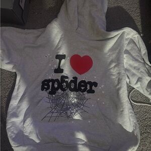 Heather grey sp5der hoodie size L